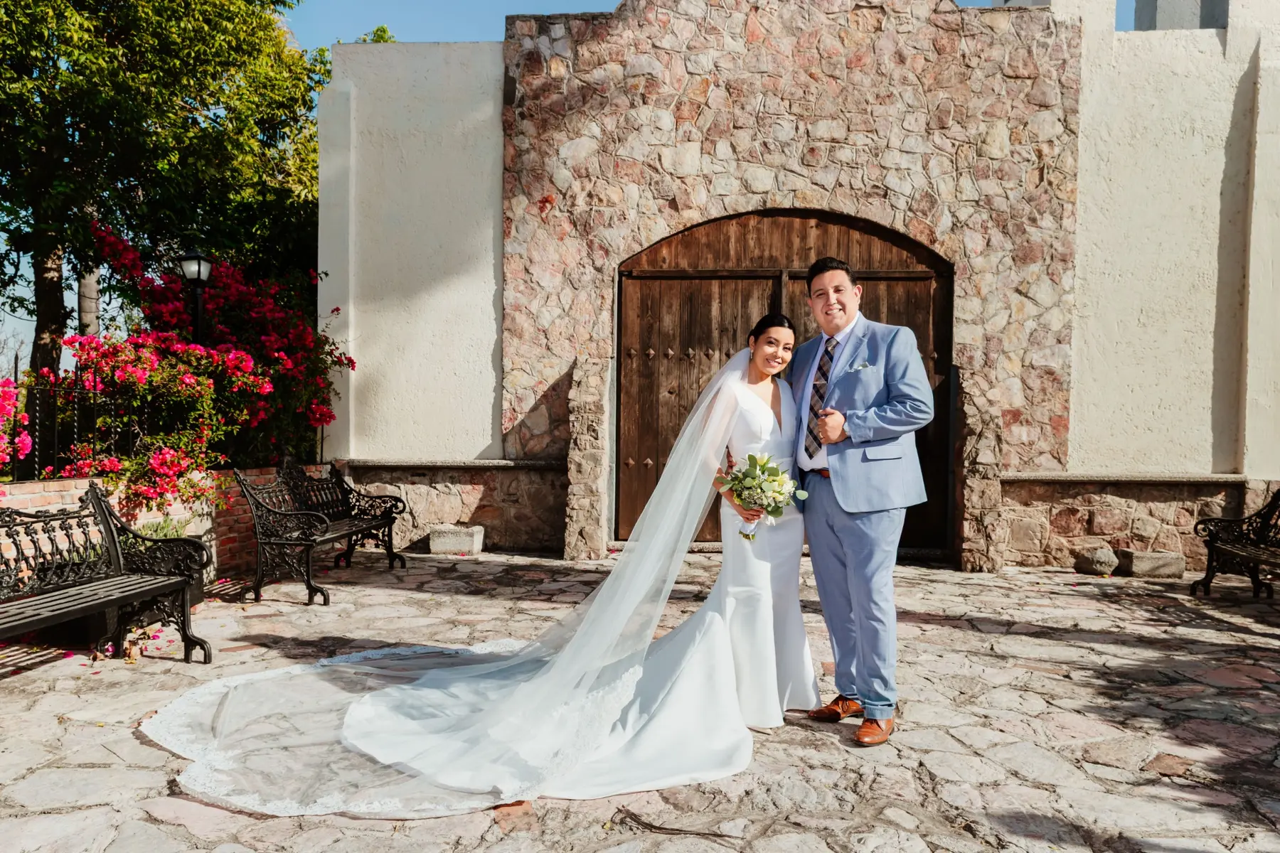 Carlos y Elizabeth durante su boda en Hacienda Real Puebla
